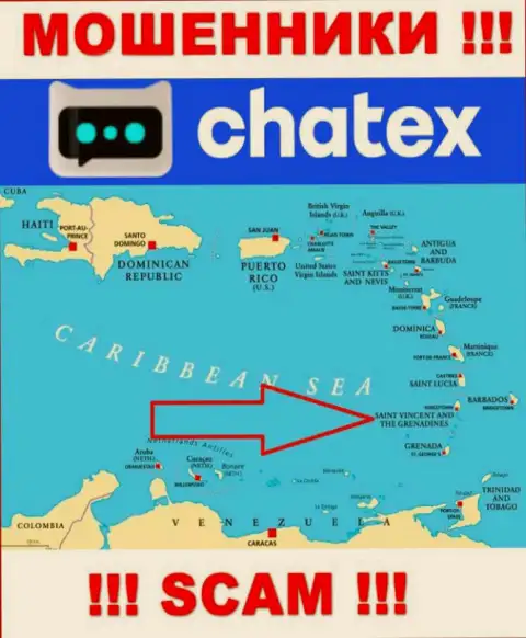Не верьте интернет-мошенникам Чатекс Ком, так как они находятся в оффшоре: Сент-Винсент и Гренадины