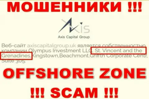 АксисКапиталГрупп - это интернет-мошенники, их адрес регистрации на территории St. Vincent and the Grenadines