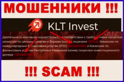 Хотя KLT Invest и показывают на онлайн-ресурсе лицензию, будьте в курсе - они в любом случае МОШЕННИКИ !!!