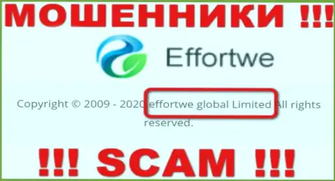 На сервисе Effortwe365 Com говорится, что Effortwe Global Limited - это их юр. лицо, однако это не обозначает, что они добросовестные