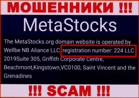Номер регистрации организации MetaStocks - 224 LLC 2019