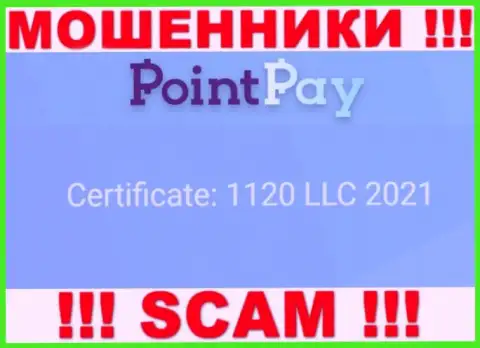 Регистрационный номер махинаторов Поинт Пэй, расположенный на их официальном информационном сервисе: 1120 LLC 2021