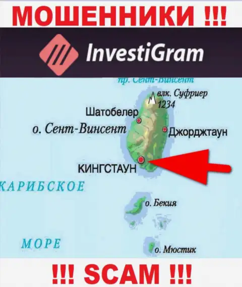 На своем сайте InvestiGram написали, что они имеют регистрацию на территории - Kingstown, St. Vincent and the Grenadines