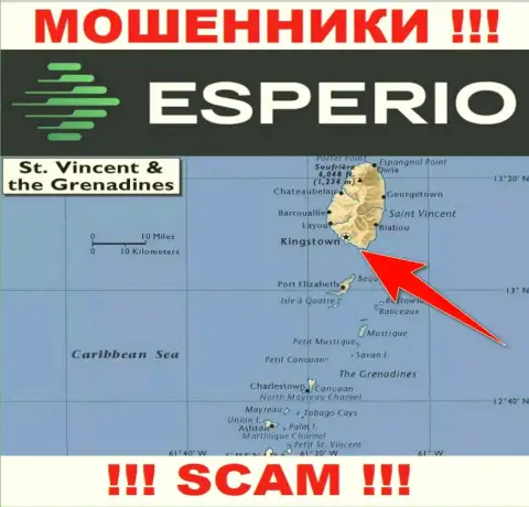 Офшорные интернет мошенники Esperio Org скрываются вот тут - Kingstown, St. Vincent and the Grenadines