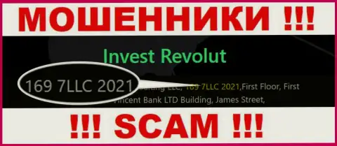 Регистрационный номер, который принадлежит компании Инвест-Револют Ком - 169 7LLC 2021