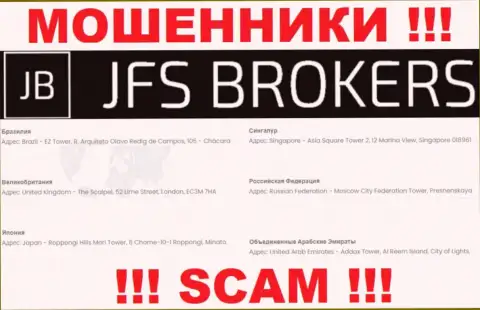 ДжиФС Брокер на своем сайте представили фейковые данные относительно адреса