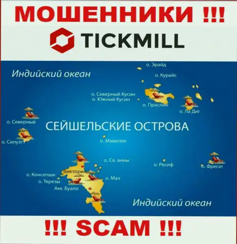 С организацией Tickmill Com опасно иметь дела, место регистрации на территории Seychelles