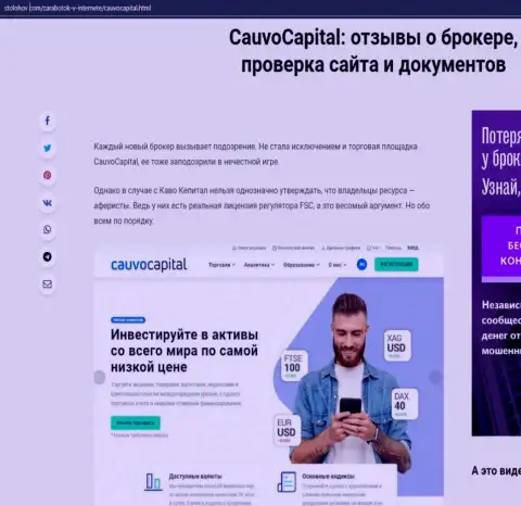 О условиях для трейдинга ФОРЕКС-дилинговой организации Cauvo Capital на онлайн-ресурсе СтоЛохов Ком